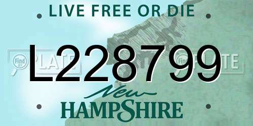 L228799 New Hampshire License Plate