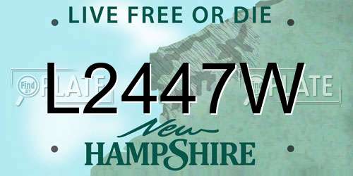 L2447W New Hampshire License Plate