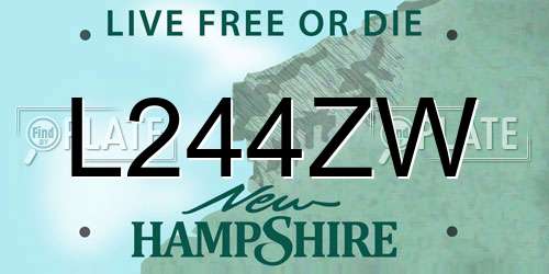 L244ZW New Hampshire License Plate