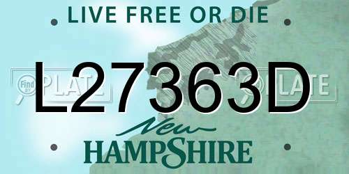L27363D New Hampshire License Plate