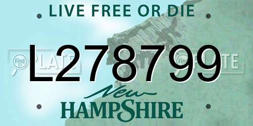 L278799 New Hampshire License Plate