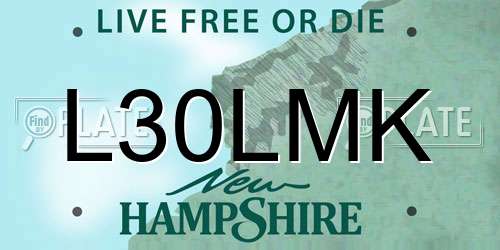L30LMK New Hampshire License Plate