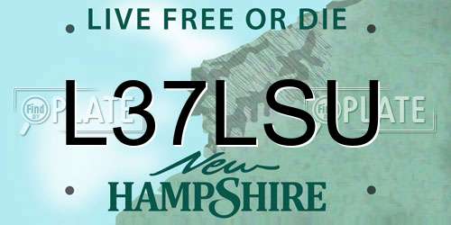 L37LSU New Hampshire License Plate