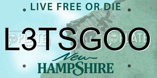 L3TSGOO New Hampshire License Plate