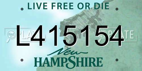 L415154 New Hampshire License Plate