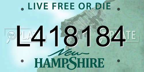 L418184 New Hampshire License Plate
