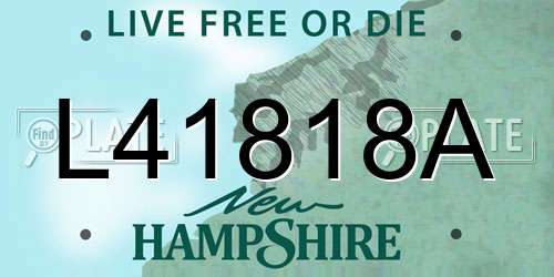 L41818A New Hampshire License Plate
