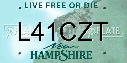 L41CZT New Hampshire License Plate