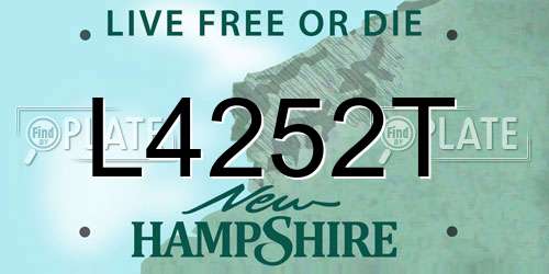 L4252T New Hampshire License Plate