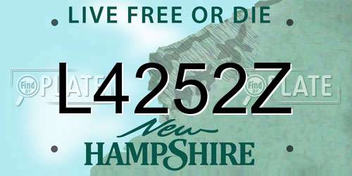 L4252Z New Hampshire License Plate