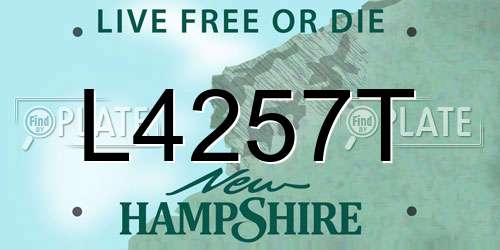 L4257T New Hampshire License Plate