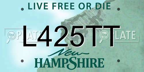 L425TT New Hampshire License Plate
