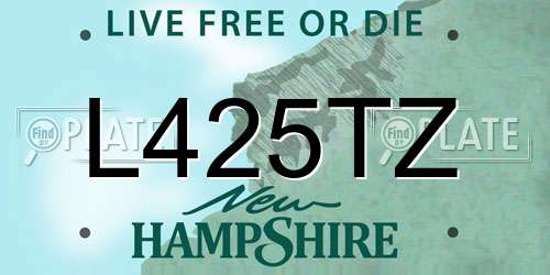 L425TZ New Hampshire License Plate