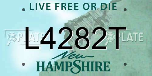L4282T New Hampshire License Plate