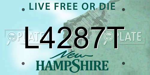 L4287T New Hampshire License Plate