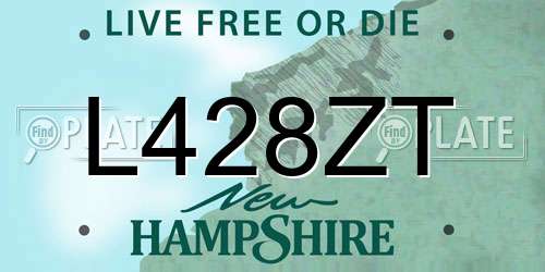 L428ZT New Hampshire License Plate
