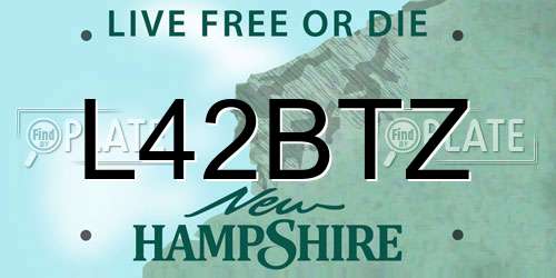 L42BTZ New Hampshire License Plate