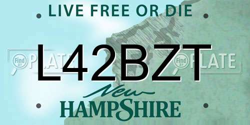 L42BZT New Hampshire License Plate
