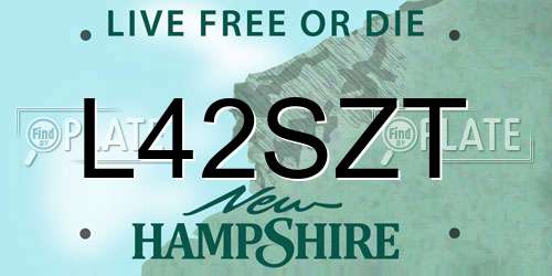 L42SZT New Hampshire License Plate