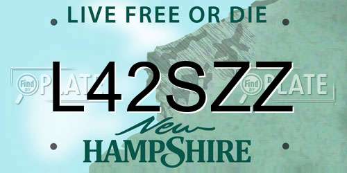 L42SZZ New Hampshire License Plate