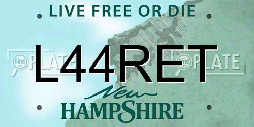 L44RET New Hampshire License Plate