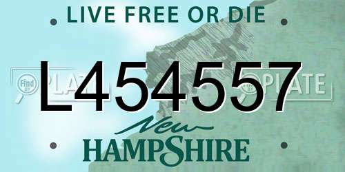 L454557 New Hampshire License Plate