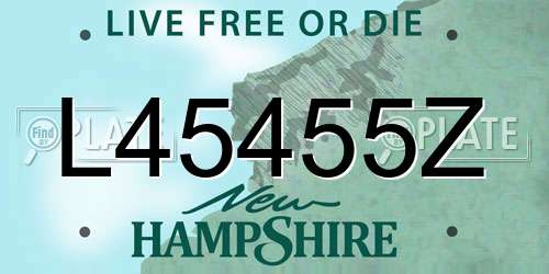 L45455Z New Hampshire License Plate