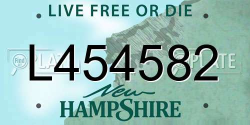 L454582 New Hampshire License Plate
