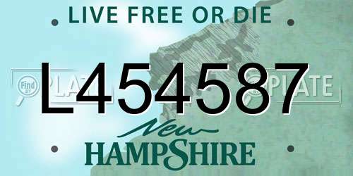 L454587 New Hampshire License Plate