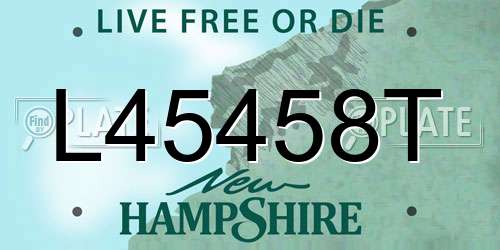 L45458T New Hampshire License Plate