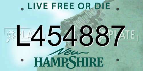 L454887 New Hampshire License Plate