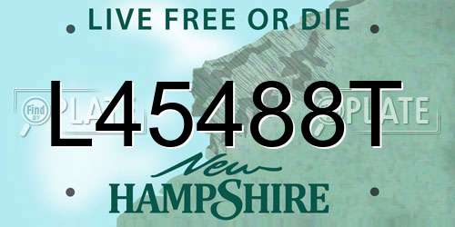 L45488T New Hampshire License Plate