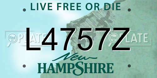 L4757Z New Hampshire License Plate