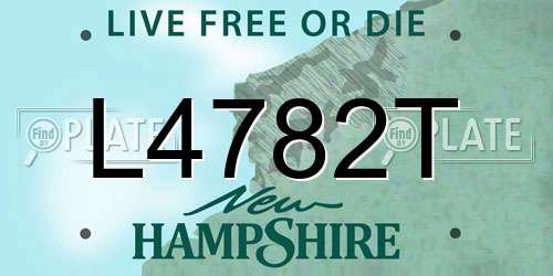 L4782T New Hampshire License Plate