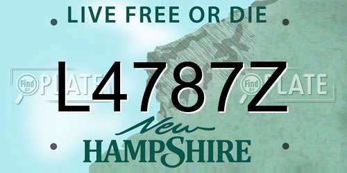 L4787Z New Hampshire License Plate