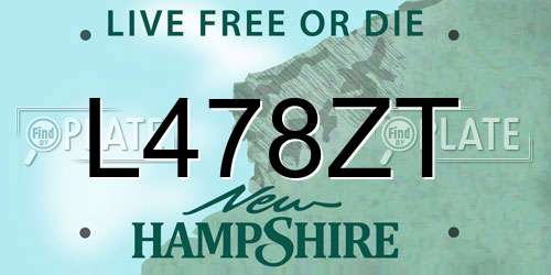 L478ZT New Hampshire License Plate