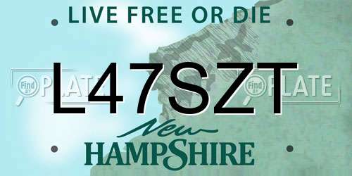 L47SZT New Hampshire License Plate