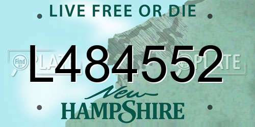 L484552 New Hampshire License Plate