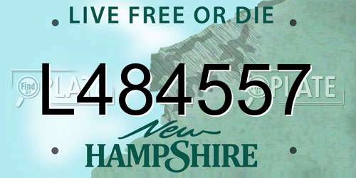 L484557 New Hampshire License Plate