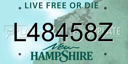 L48458Z New Hampshire License Plate