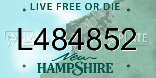 L484852 New Hampshire License Plate