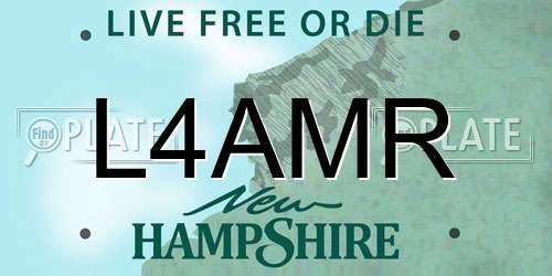 L4AMR New Hampshire License Plate