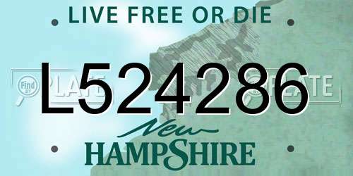 L524286 New Hampshire License Plate