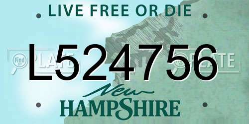 L524756 New Hampshire License Plate