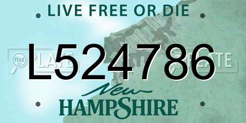 L524786 New Hampshire License Plate