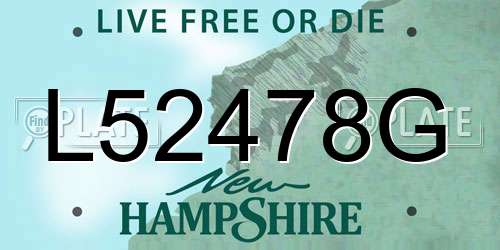 L52478G New Hampshire License Plate