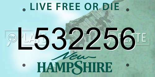 L532256 New Hampshire License Plate