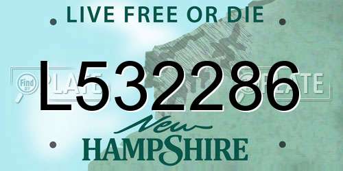 L532286 New Hampshire License Plate