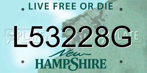 L53228G New Hampshire License Plate