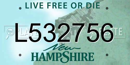 L532756 New Hampshire License Plate